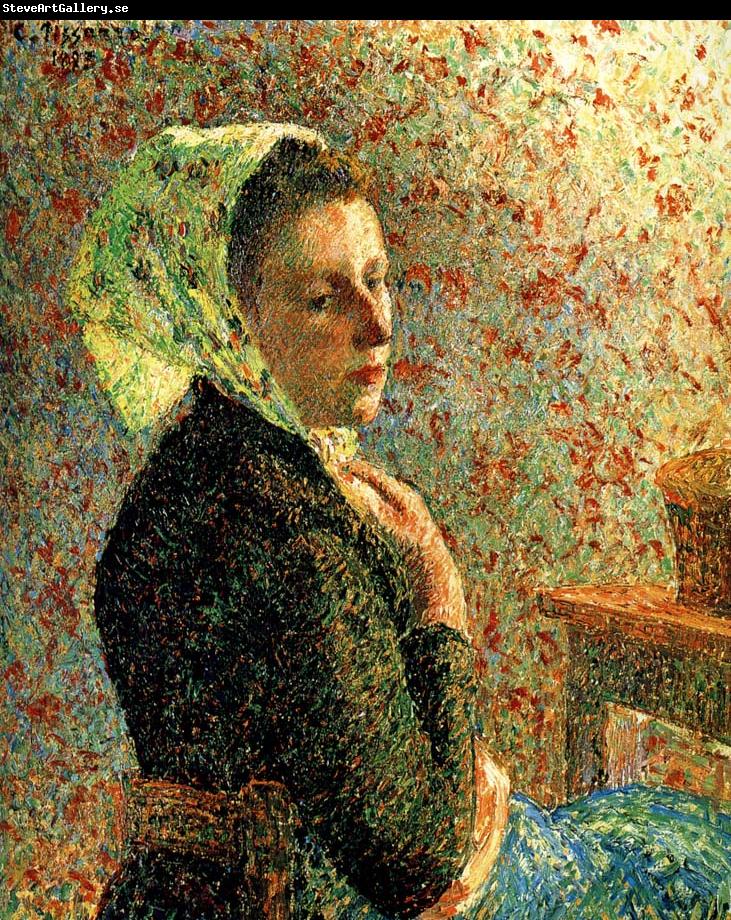 Camille Pissarro Department of green headscarf woman